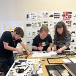 Undergraduate product design student building a physical prototype as part of studio practice at SETU